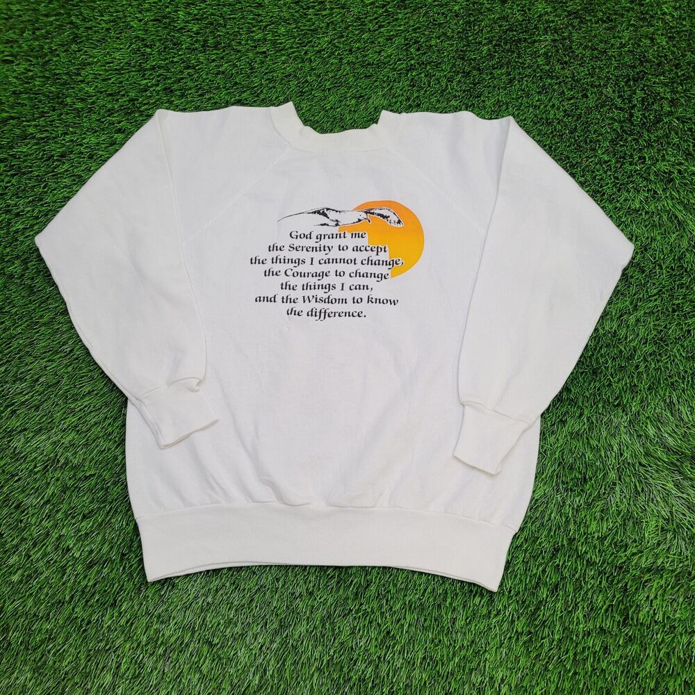 Vintage Bible-Verse Christian Sweatshirt Womens Large 21x22
